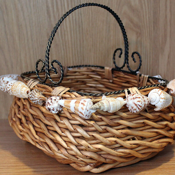 Shell Rimmed Woven Basket