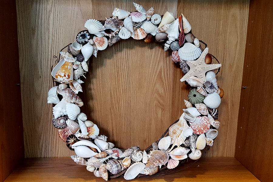 Shiny ribbon shell wreathe ⋆ リース シェル Kanpeki - モビール 