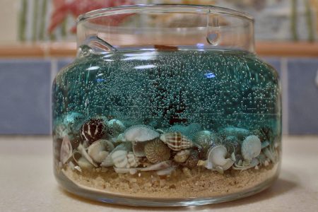 Tahitian Teal Classic Scented Shell Candle Front View
